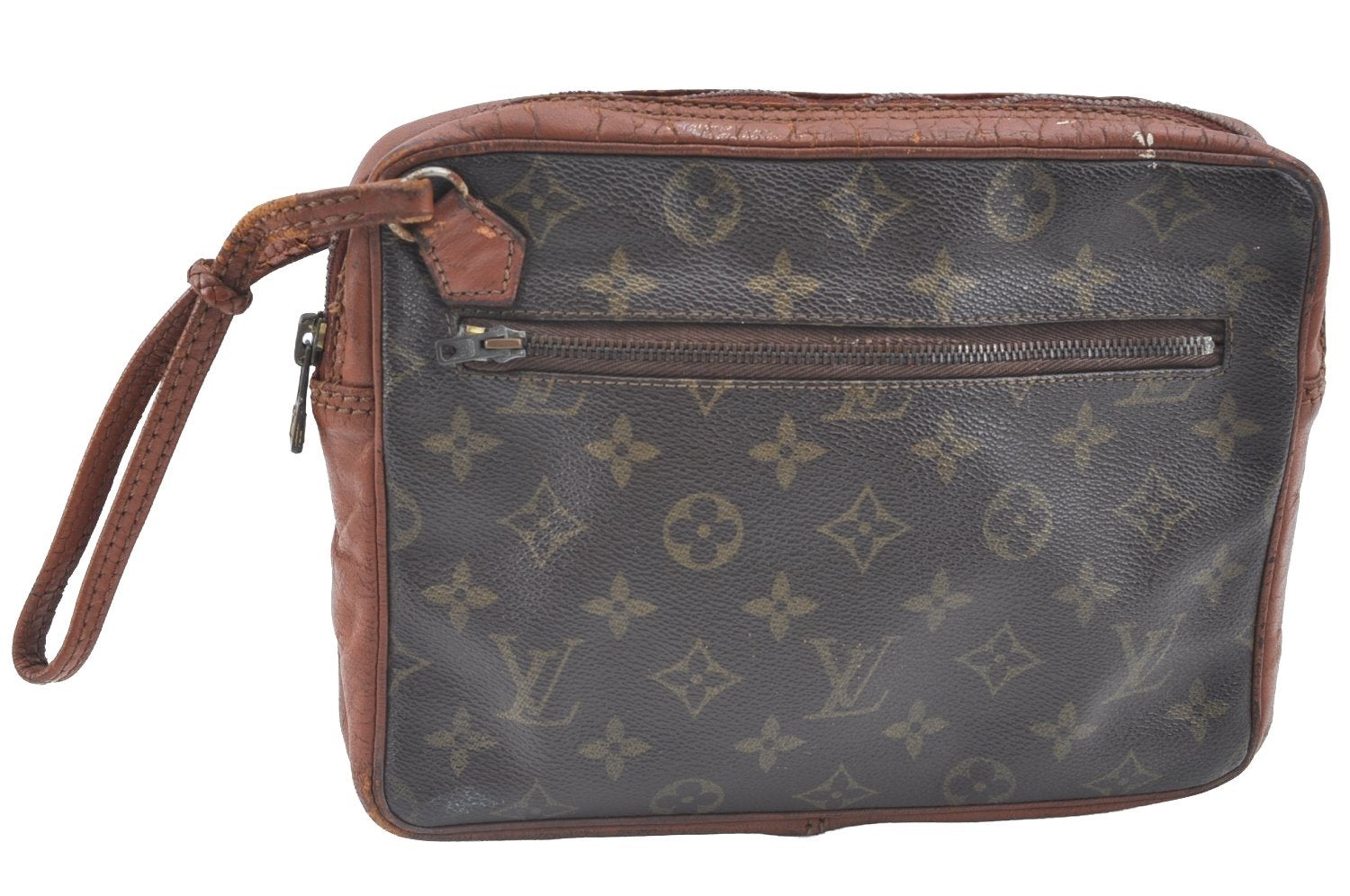 Authentic Louis Vuitton Monogram Pochette Sport Clutch Hand Bag Old Model K5626