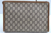 Authentic GUCCI GG Plus Clutch Hand Bag Purse PVC Leather Brown K5632