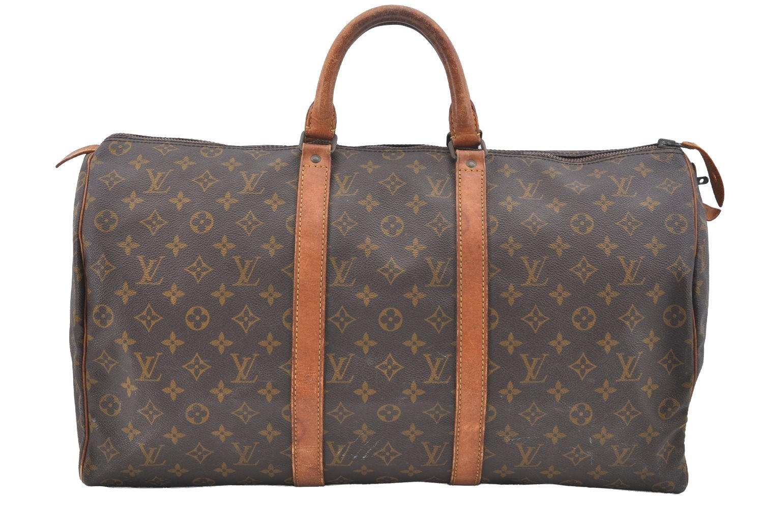 Authentic Louis Vuitton Monogram Keepall 50 Travel Boston Bag Old Model LV K5636