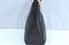Authentic MCM Vintage Leather Shoulder Bag Purse Black K5643