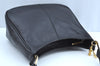 Authentic MCM Vintage Leather Shoulder Bag Purse Black K5643