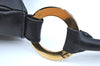 Authentic MCM Vintage Leather Shoulder Bag Purse Black K5643
