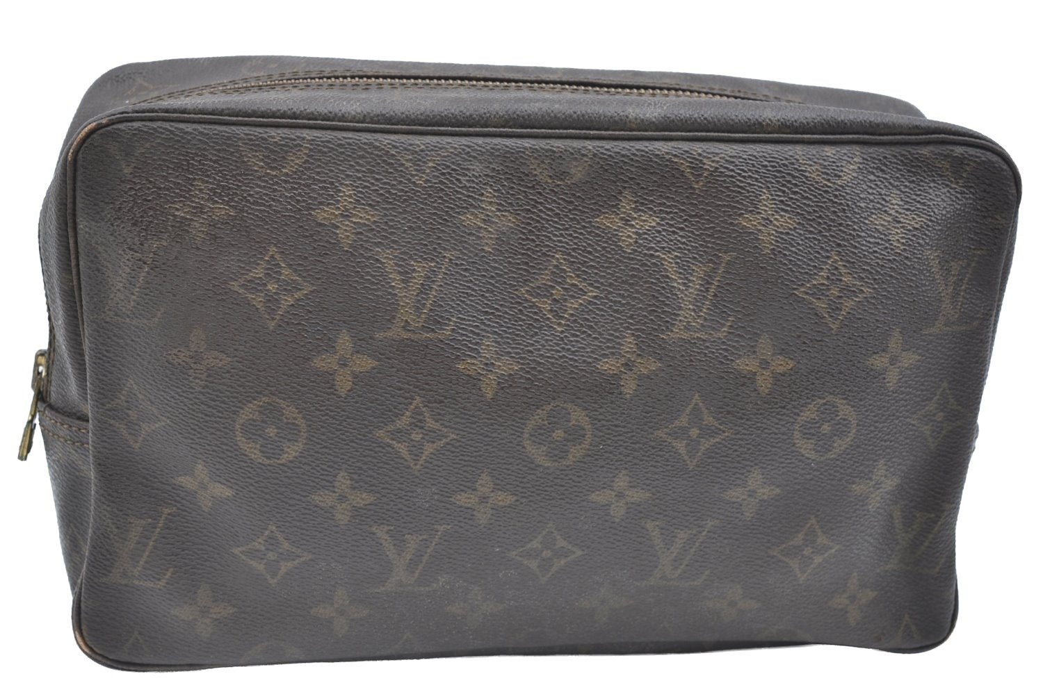 Auth Louis Vuitton Monogram Trousse Toilette 28 Clutch Hand Bag M47522 LV K5661