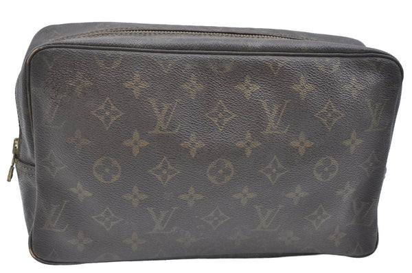 Auth Louis Vuitton Monogram Trousse Toilette 28 Clutch Hand Bag M47522 LV K5661