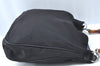 Authentic GUCCI Vintage Bamboo Shoulder Tote Bag Nylon Enamel Black K5664