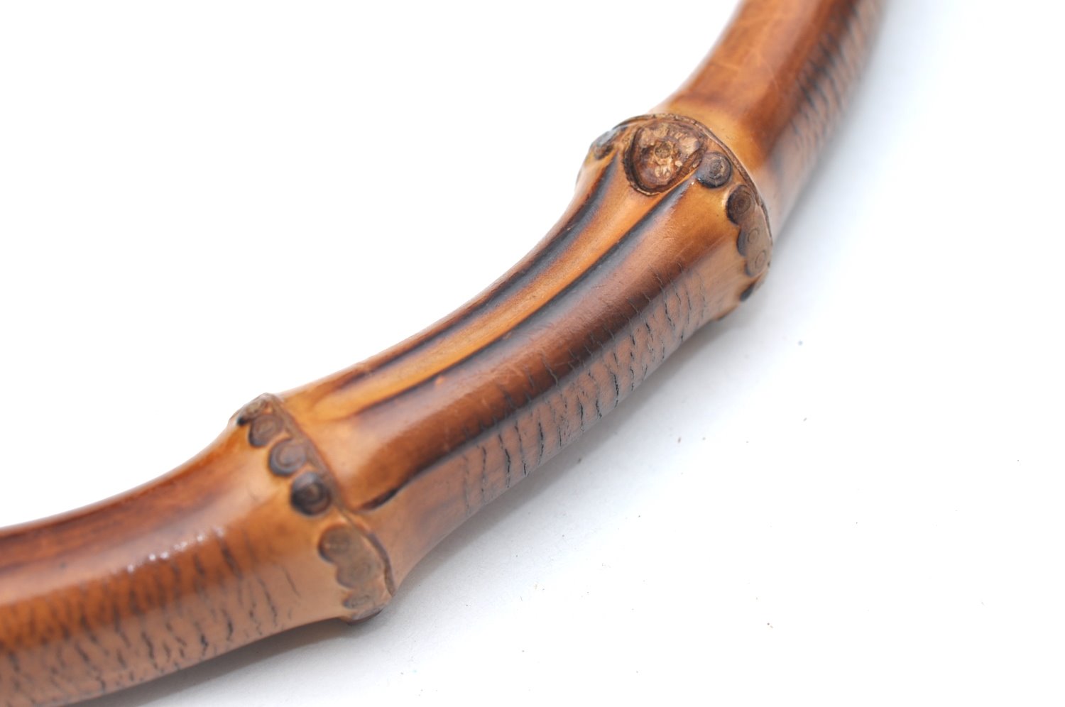 Authentic GUCCI Vintage Bamboo Shoulder Tote Bag Nylon Enamel Black K5664