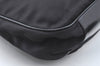 Authentic GUCCI Vintage Bamboo Shoulder Tote Bag Nylon Enamel Black K5664