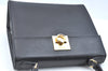 Authentic CELINE Vintage 2Way Shoulder Hand Bag Purse Leather Black K5666