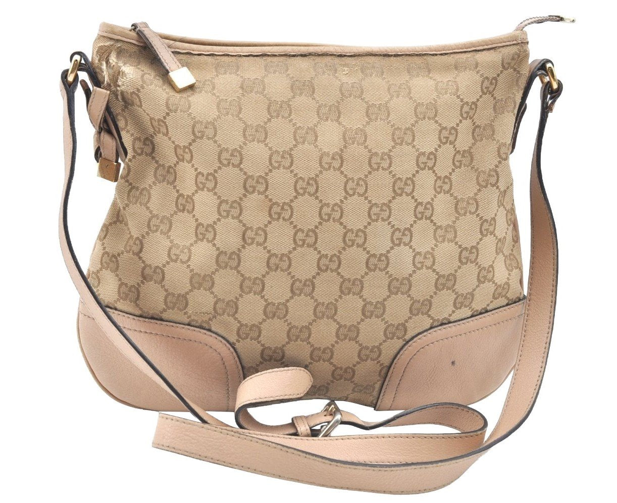 Authentic GUCCI Princy Ribbon Canvas Shoulder Cross Body Bag 204939 Beige K5667