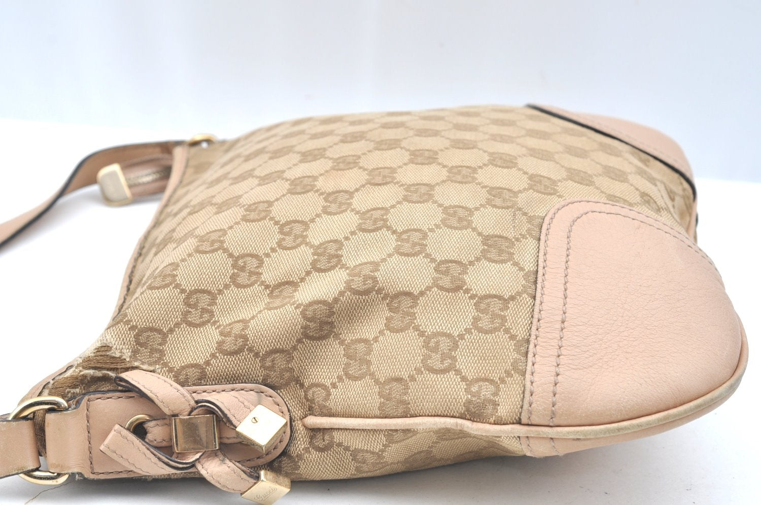 Authentic GUCCI Princy Ribbon Canvas Shoulder Cross Body Bag 204939 Beige K5667