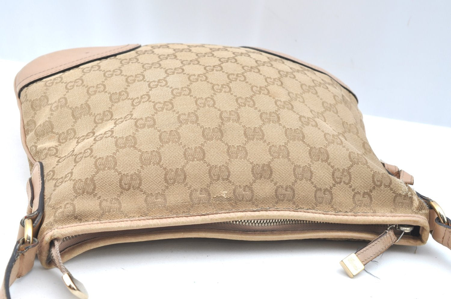 Authentic GUCCI Princy Ribbon Canvas Shoulder Cross Body Bag 204939 Beige K5667