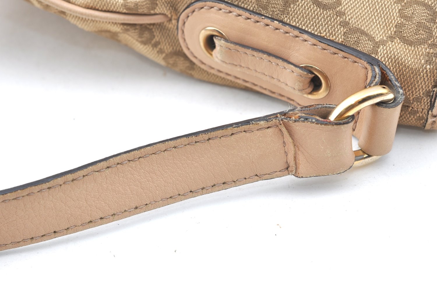 Authentic GUCCI Princy Ribbon Canvas Shoulder Cross Body Bag 204939 Beige K5667