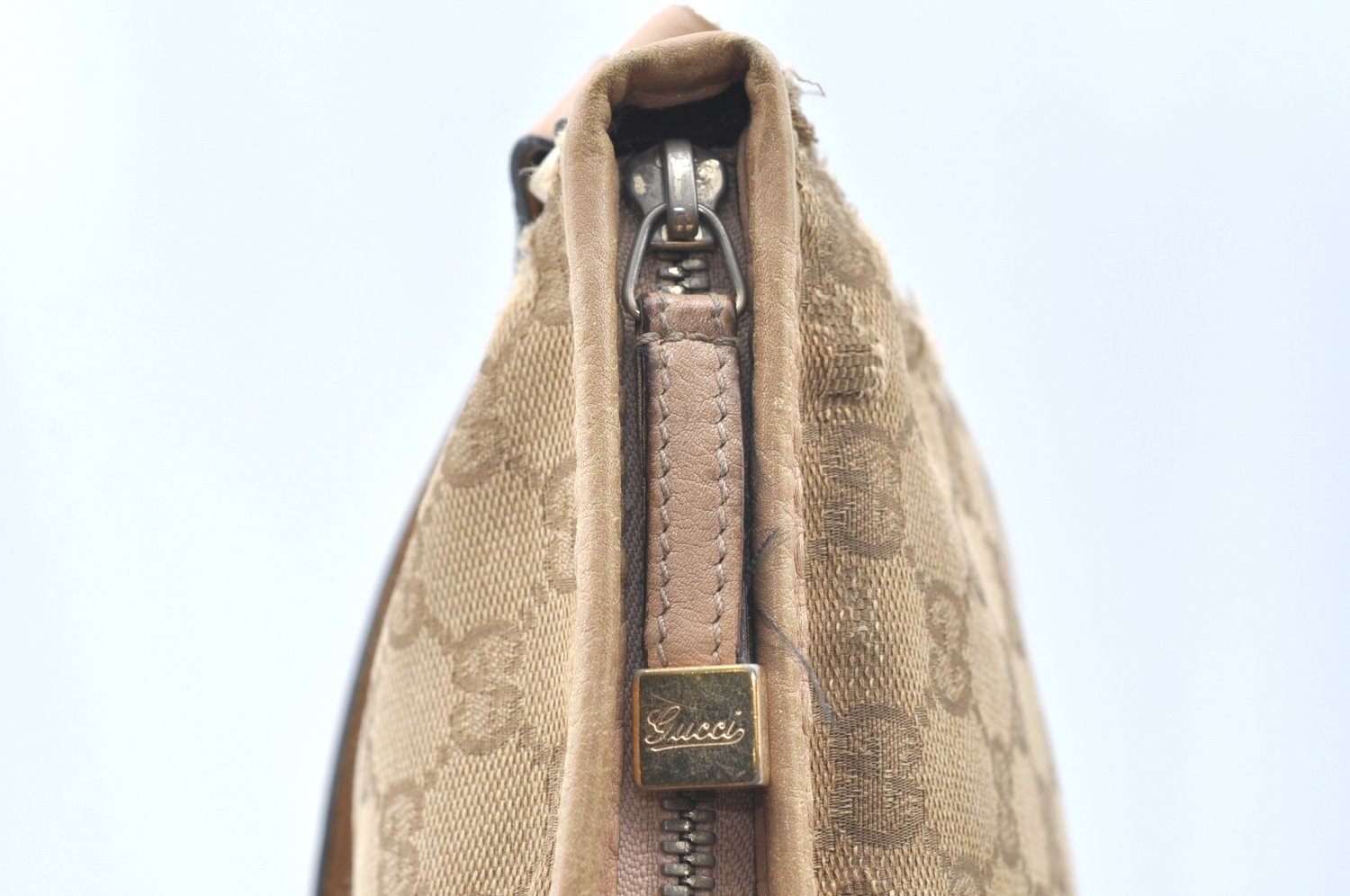 Authentic GUCCI Princy Ribbon Canvas Shoulder Cross Body Bag 204939 Beige K5667