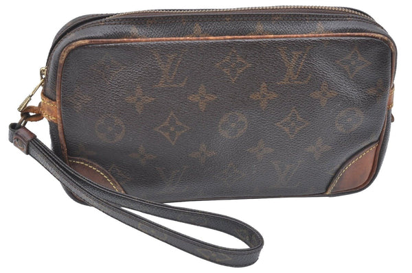 Auth Louis Vuitton Monogram Marly Dragonne PM Clutch Hand Bag Old Model K5670