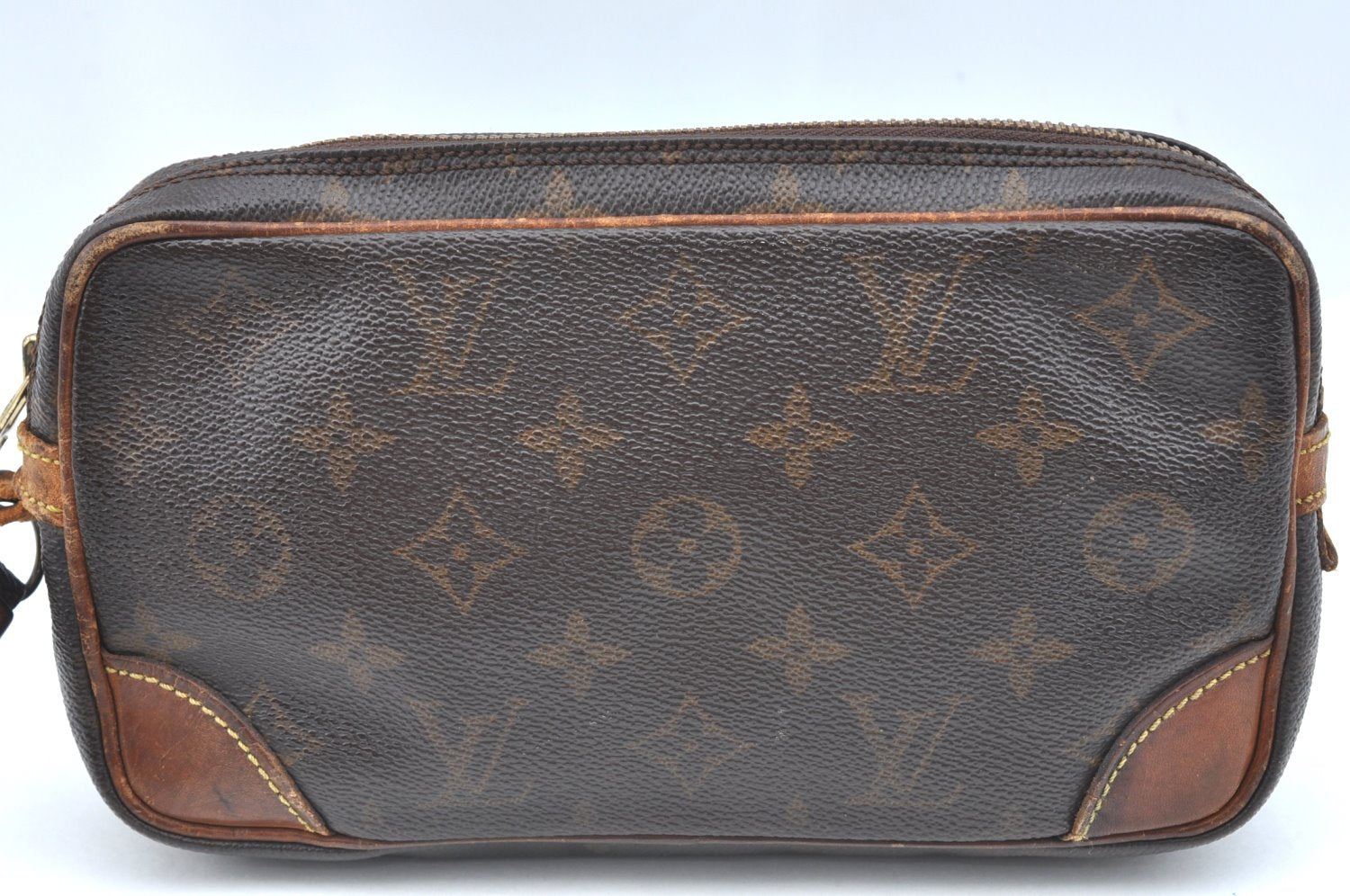 Auth Louis Vuitton Monogram Marly Dragonne PM Clutch Hand Bag Old Model K5670