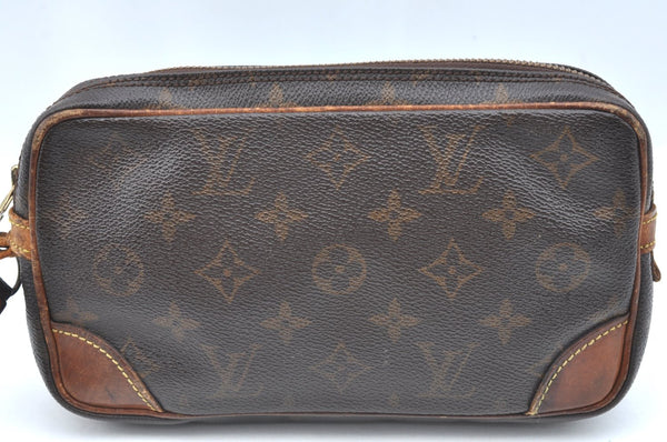 Auth Louis Vuitton Monogram Marly Dragonne PM Clutch Hand Bag Old Model K5670