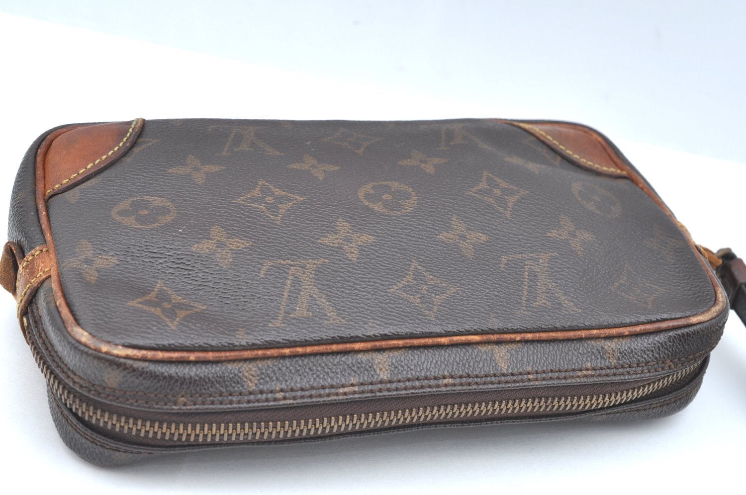 Auth Louis Vuitton Monogram Marly Dragonne PM Clutch Hand Bag Old Model K5670