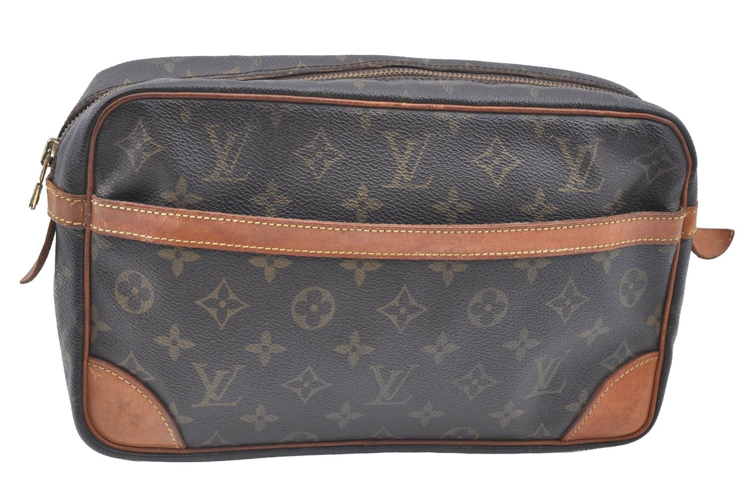 Authentic Louis Vuitton Monogram Compiegne 28 Clutch Hand Bag M51845 LV K5677