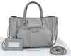 Authentic BALENCIAGA Papier Mini 2Way Hand Bag Leather 305572 Light Gray K5679