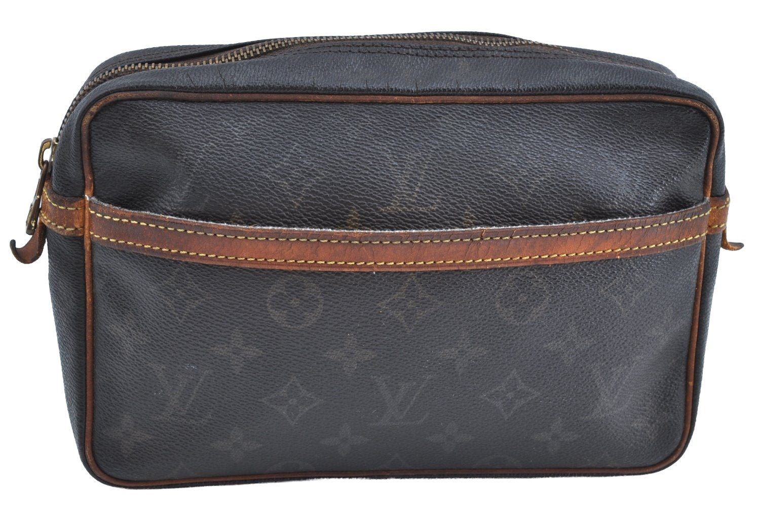 Authentic Louis Vuitton Monogram Compiegne 23 Clutch Hand Bag M51847 LV K5685