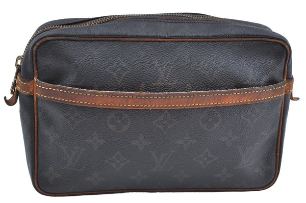 Authentic Louis Vuitton Monogram Compiegne 23 Clutch Hand Bag M51847 LV K5685