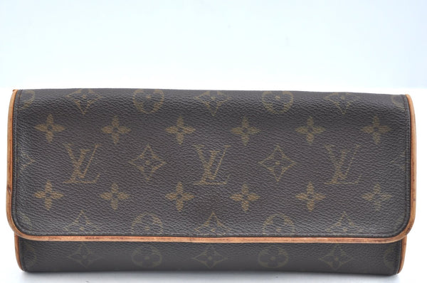 Authentic Louis Vuitton Monogram Pochette Twin GM Shoulder Bag M51852 LV K5688