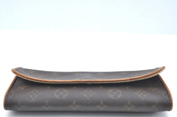 Authentic Louis Vuitton Monogram Pochette Twin GM Shoulder Bag M51852 LV K5688