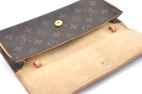 Authentic Louis Vuitton Monogram Pochette Twin GM Shoulder Bag M51852 LV K5688