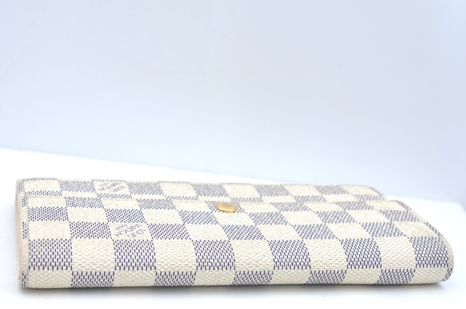 Authentic Louis Vuitton Damier Azur Portefeuille Sarah Wallet N61735 LV K5694