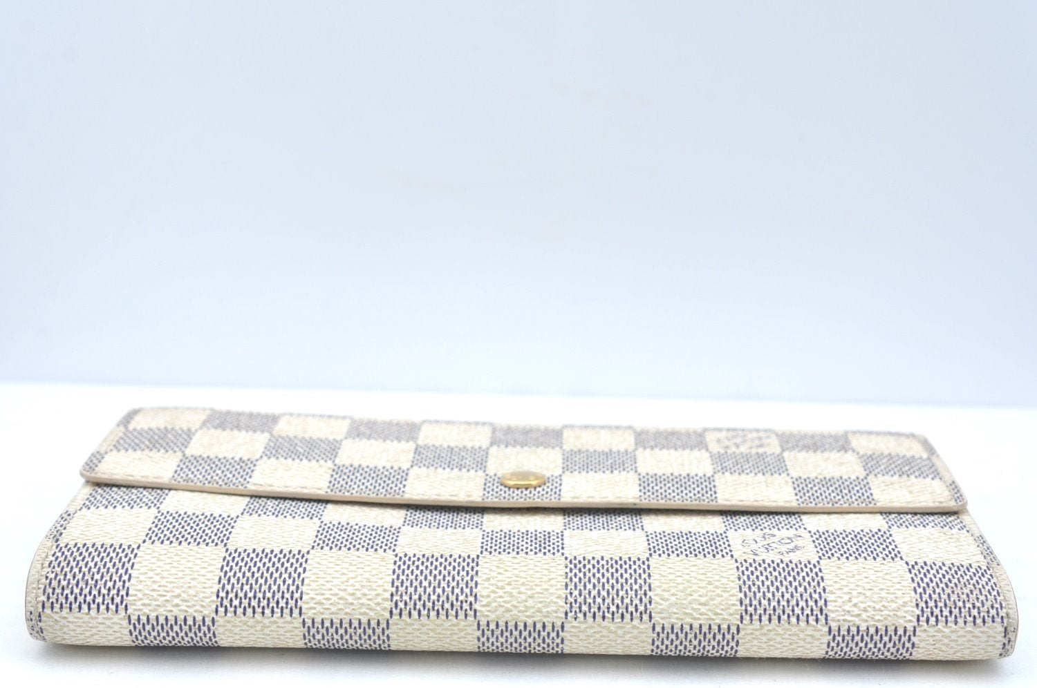 Authentic Louis Vuitton Damier Azur Portefeuille Sarah Wallet N61735 LV K5694