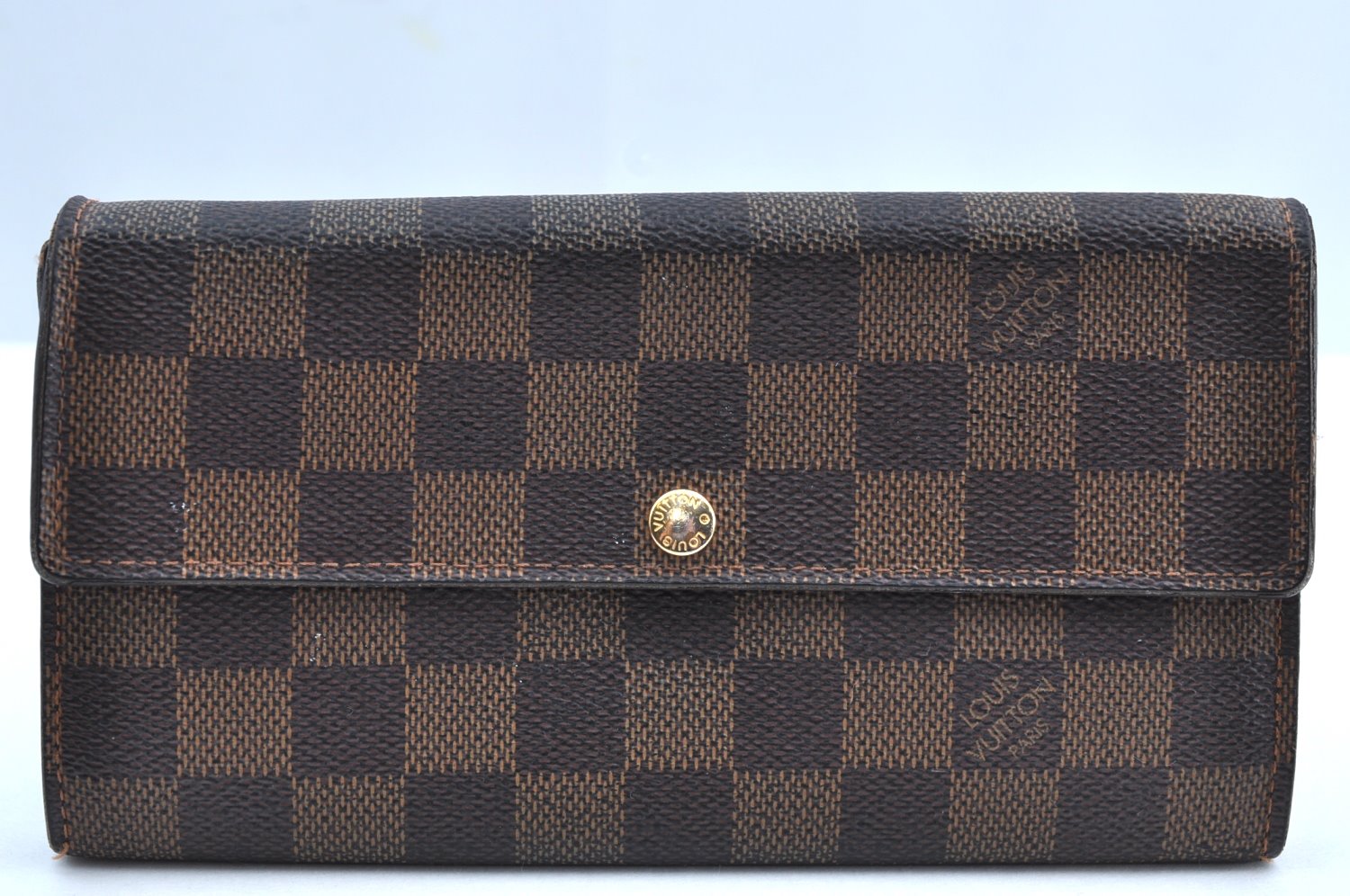 Authentic Louis Vuitton Damier Portefeuille Sarah Long Wallet N61734 LV K5697