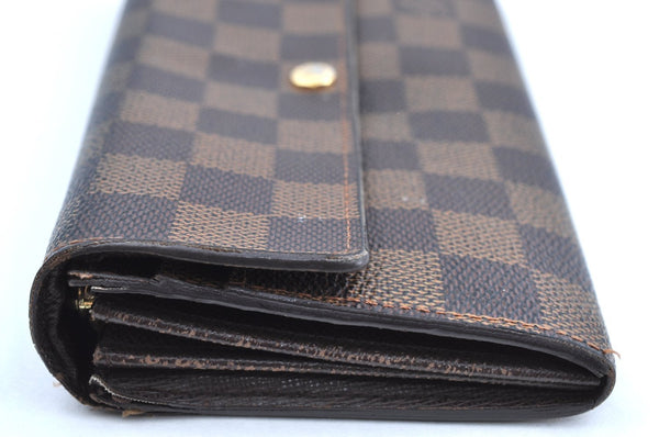 Authentic Louis Vuitton Damier Portefeuille Sarah Long Wallet N61734 LV K5697