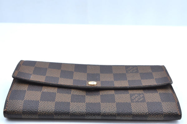 Authentic Louis Vuitton Damier Portefeuille Sarah Long Wallet N61734 LV K5697