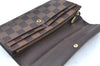 Authentic Louis Vuitton Damier Portefeuille Sarah Long Wallet N61734 LV K5697