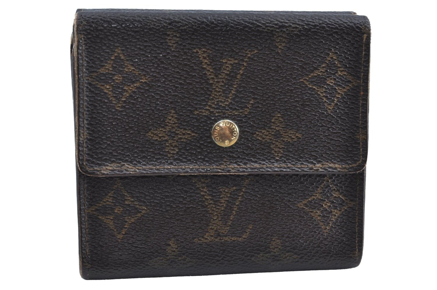 Authentic Louis Vuitton Monogram M61652 Porte Monnaie Billet Carte Credit K5698