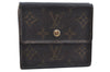 Authentic Louis Vuitton Monogram M61652 Porte Monnaie Billet Carte Credit K5698