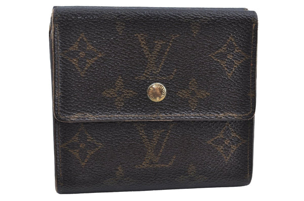 Authentic Louis Vuitton Monogram M61652 Porte Monnaie Billet Carte Credit K5698