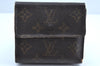 Authentic Louis Vuitton Monogram M61652 Porte Monnaie Billet Carte Credit K5698