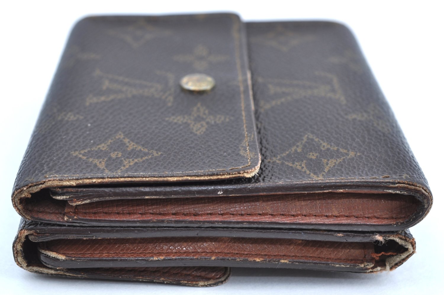 Authentic Louis Vuitton Monogram M61652 Porte Monnaie Billet Carte Credit K5698