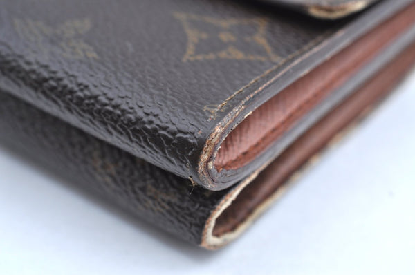Authentic Louis Vuitton Monogram M61652 Porte Monnaie Billet Carte Credit K5698