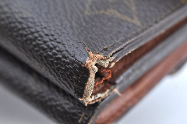 Authentic Louis Vuitton Monogram M61652 Porte Monnaie Billet Carte Credit K5698