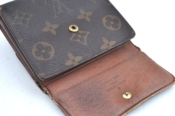Authentic Louis Vuitton Monogram M61652 Porte Monnaie Billet Carte Credit K5698