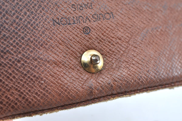 Authentic Louis Vuitton Monogram M61652 Porte Monnaie Billet Carte Credit K5698