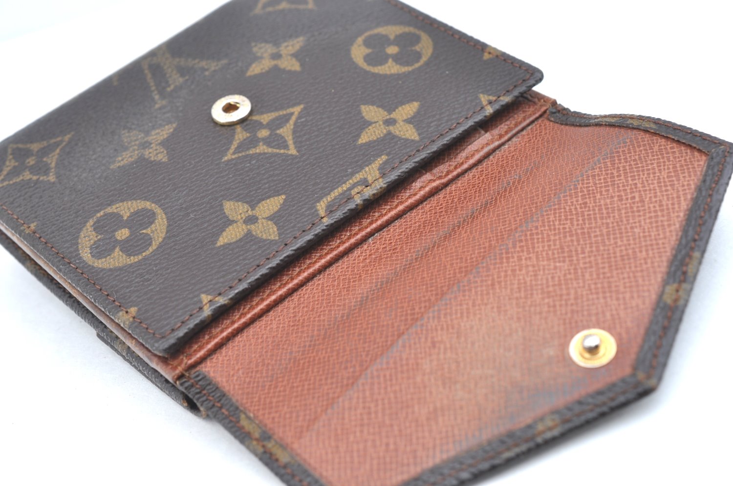 Authentic Louis Vuitton Monogram Porte Monnaie Billets Wallet M61660 LV K5699