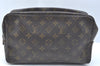 Auth Louis Vuitton Monogram Trousse Toilette 28 Clutch Hand Bag M47522 LV K5703