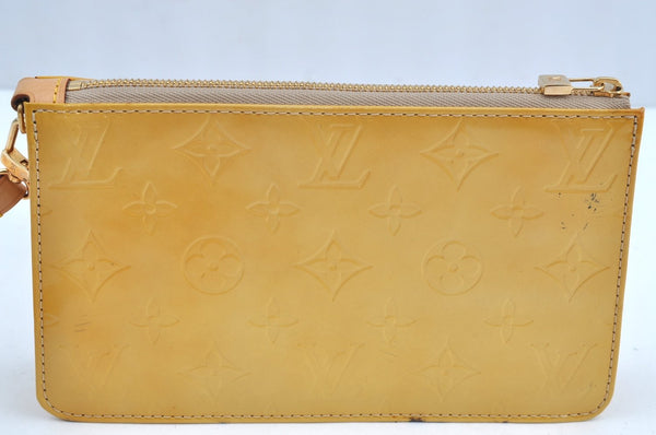 Authentic Louis Vuitton Vernis Lexington Hand Bag Pouch Yellow M91010 LV K5704