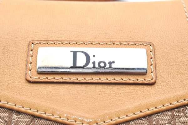 Authentic Christian Dior Trotter Shoulder Hand Bag Canvas Leather Brown K5706