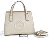 Authentic GUCCI SOHO 2Way Shoulder Hand Bag GG Leather 607722 White K5707