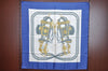 Authentic HERMES Carre 90 Scarf "BRIDES de GALA par" Silk Blue K5713