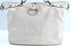 Authentic GUCCI Vintage 2Way Shoulder Tote Bag Leather 232949 White K5716